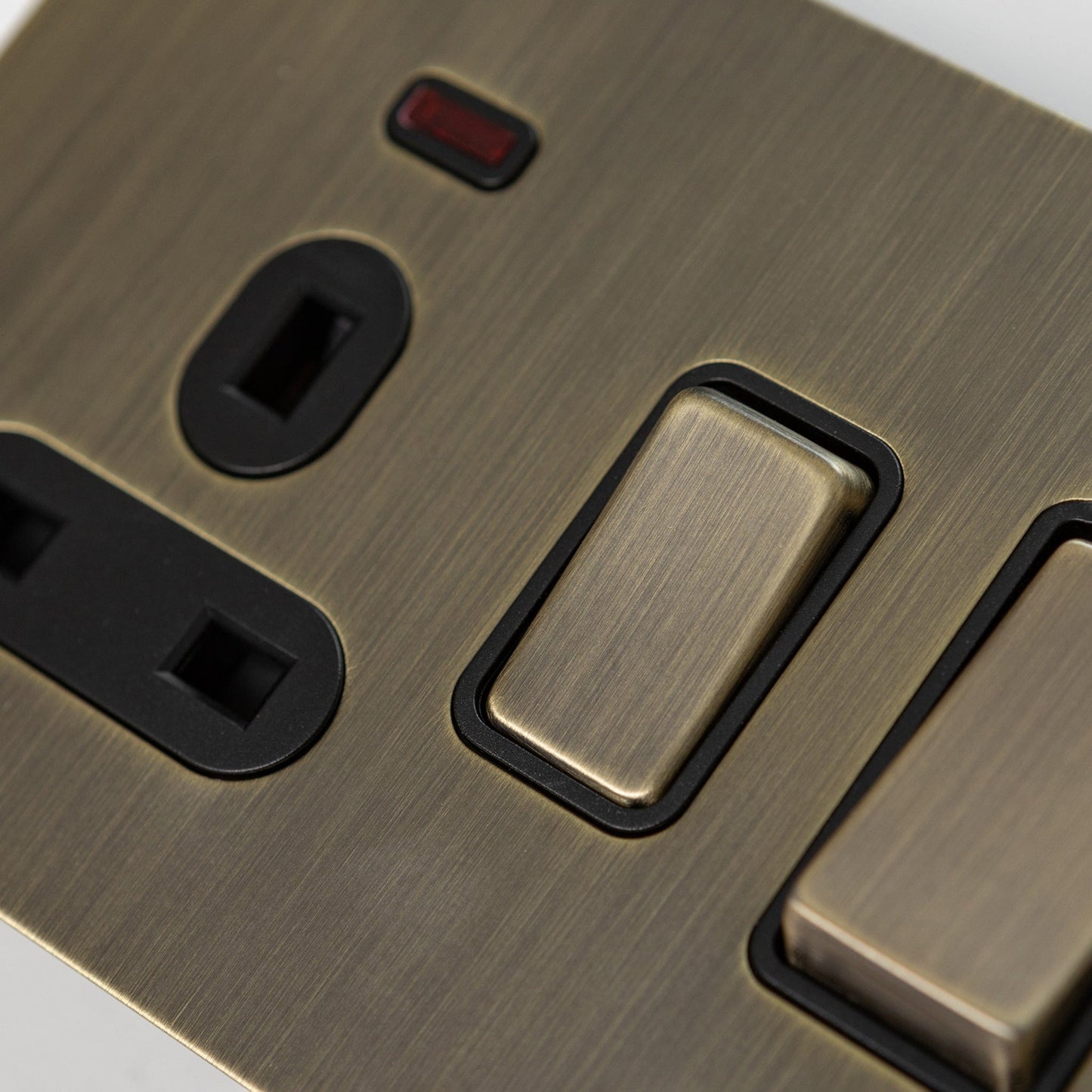 Antique Brass Switches and Sockets - Straight Knurled Design