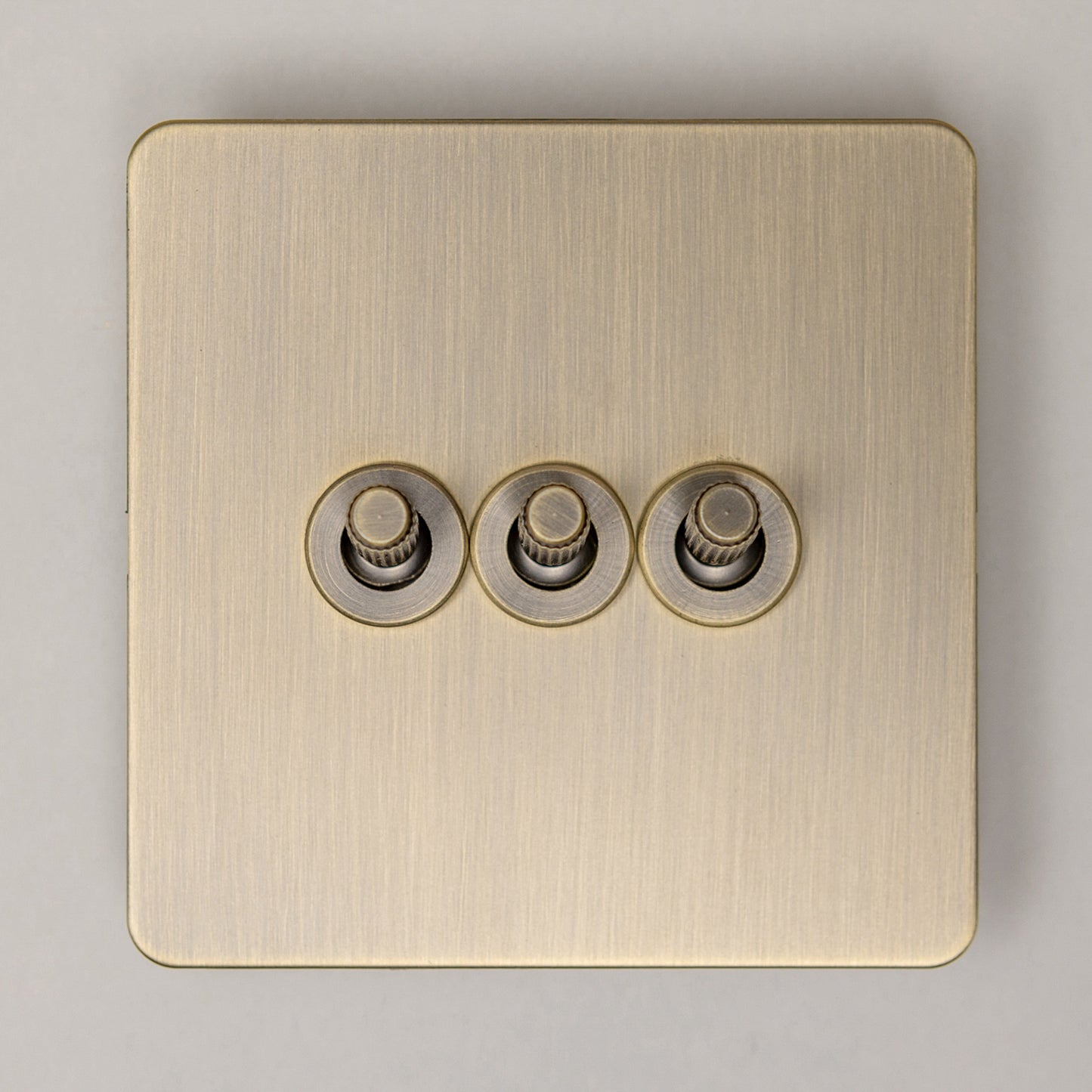 Antique Brass Switches and Sockets - Straight Knurled Design