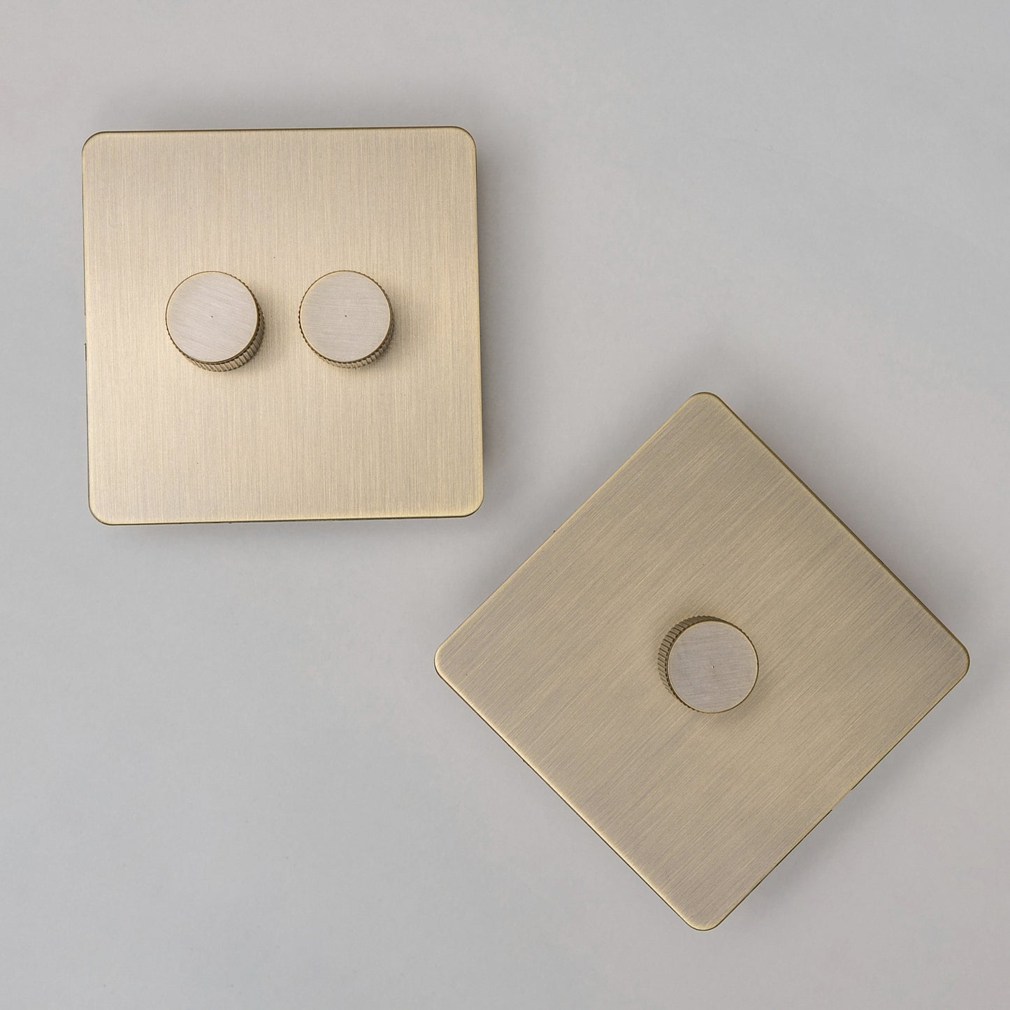 Antique Brass Switches and Sockets - Straight Knurled Design