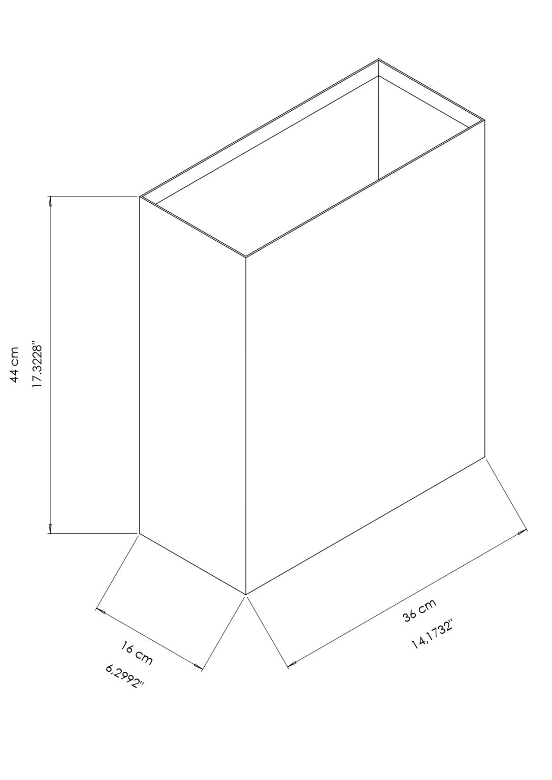 Ecoline Brushed Stainless Waste Bin ( Open Top ) 23L