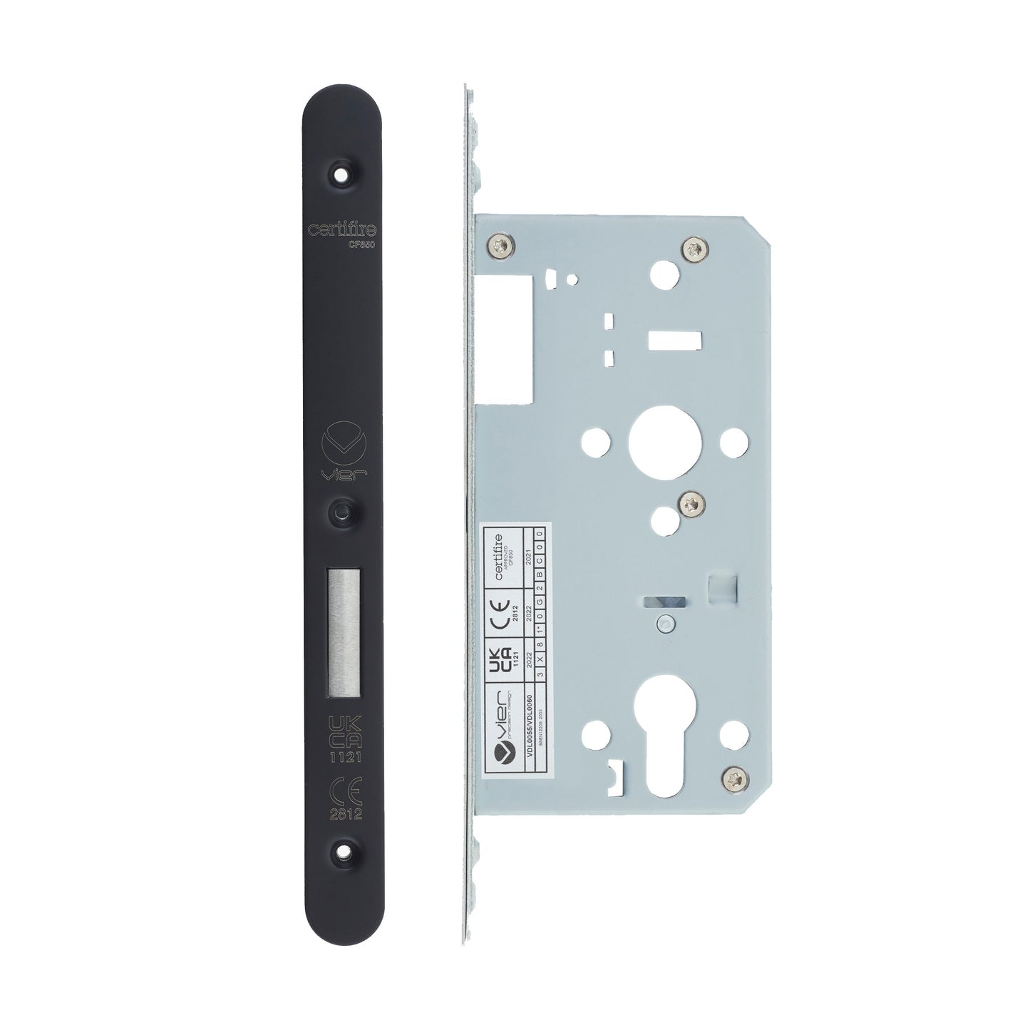 Din Euro Deadlock- Backset  55mm - 2 Pc Forend - Radius