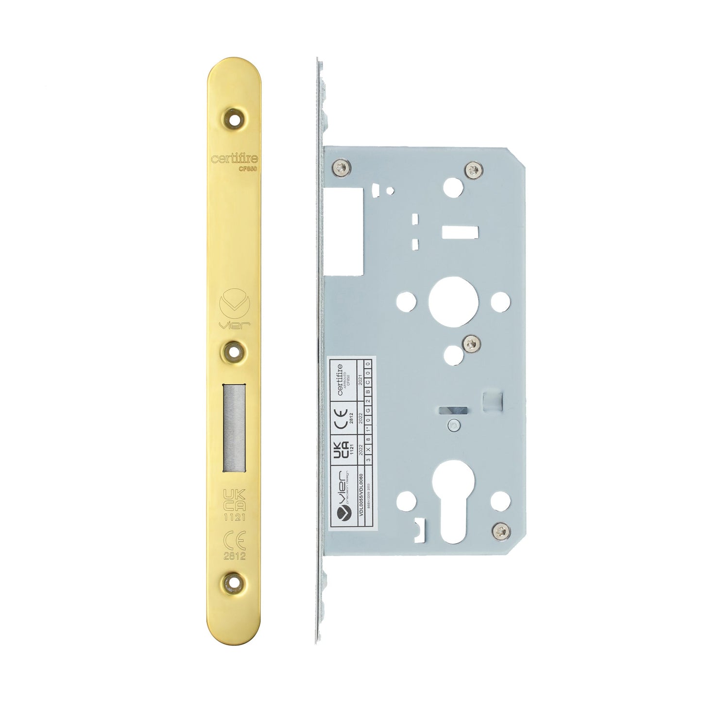 Din Euro Deadlock- Backset  55mm - 2 Pc Forend - Radius