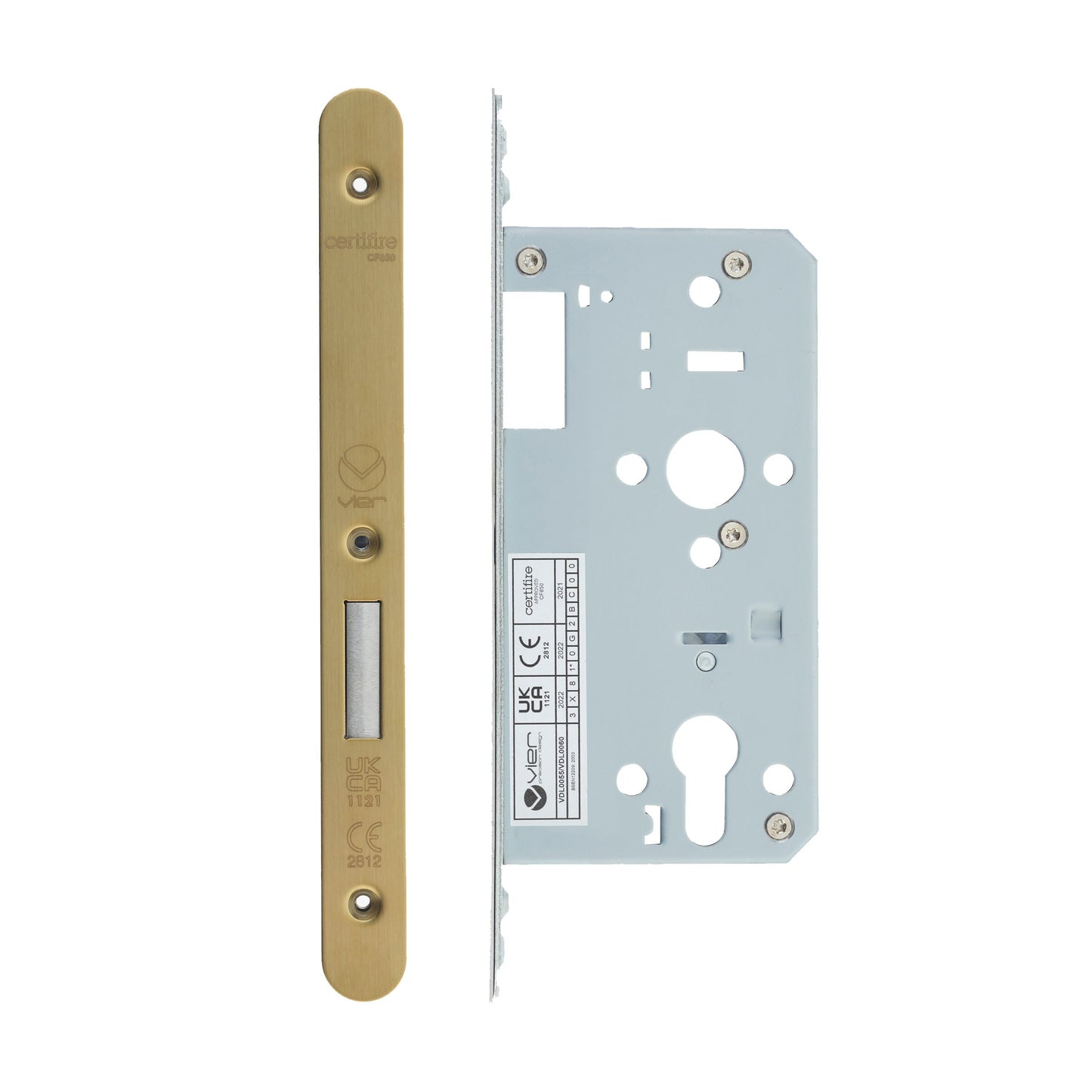 Din Euro Deadlock- Backset  55mm - 2 Pc Forend - Radius