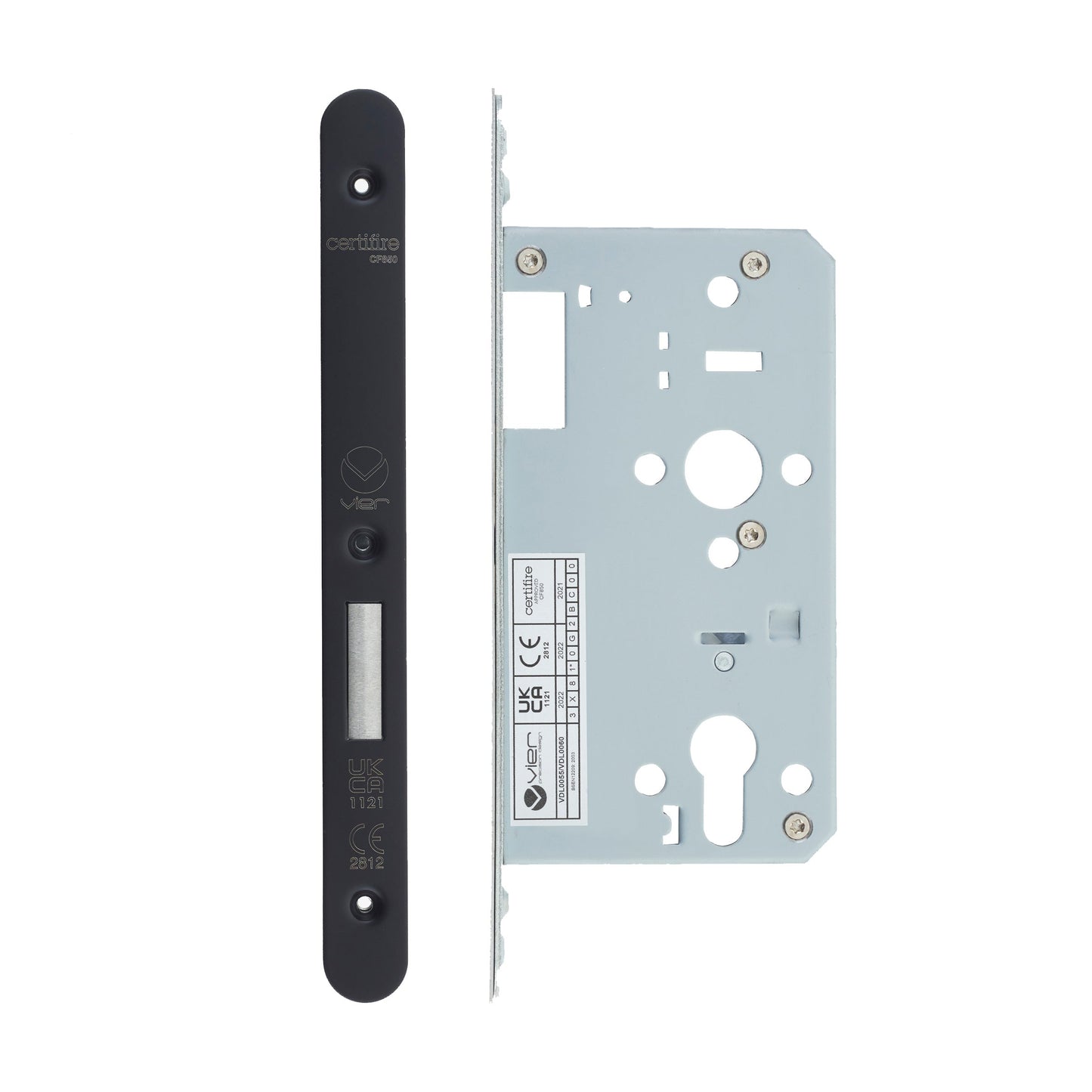 Din Euro Deadlock- Backset  60mm - 2 Pc Forend - Radius