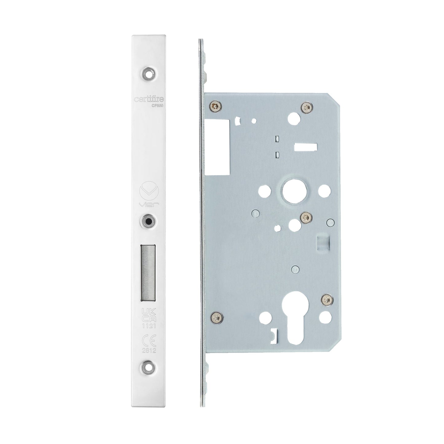 Din Euro Deadlock - Backset 60mm - 2 Pc Forend - Square - Single Throw