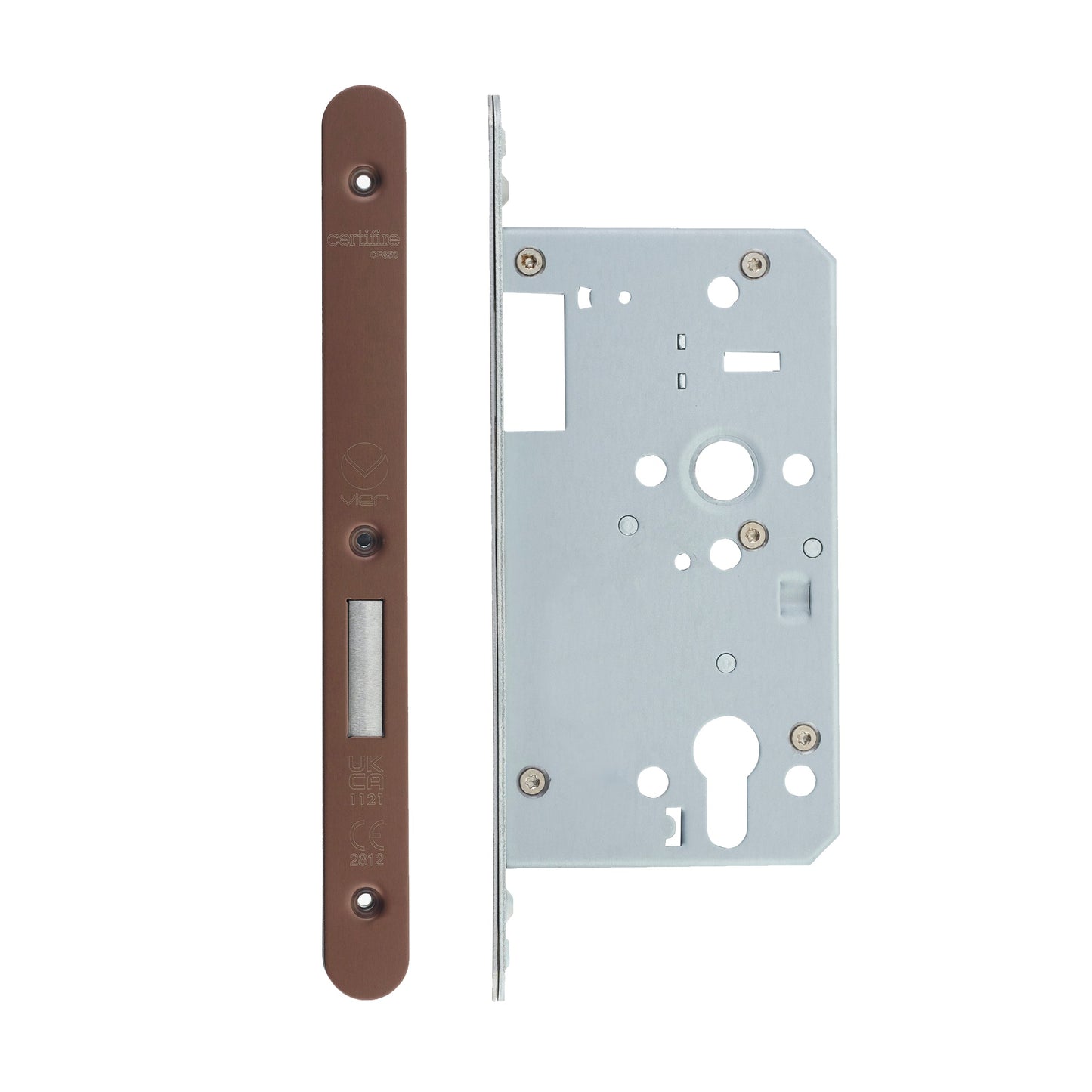 Din Euro Deadlock- Backset  60mm - 2 Pc Forend - Radius - Single Throw