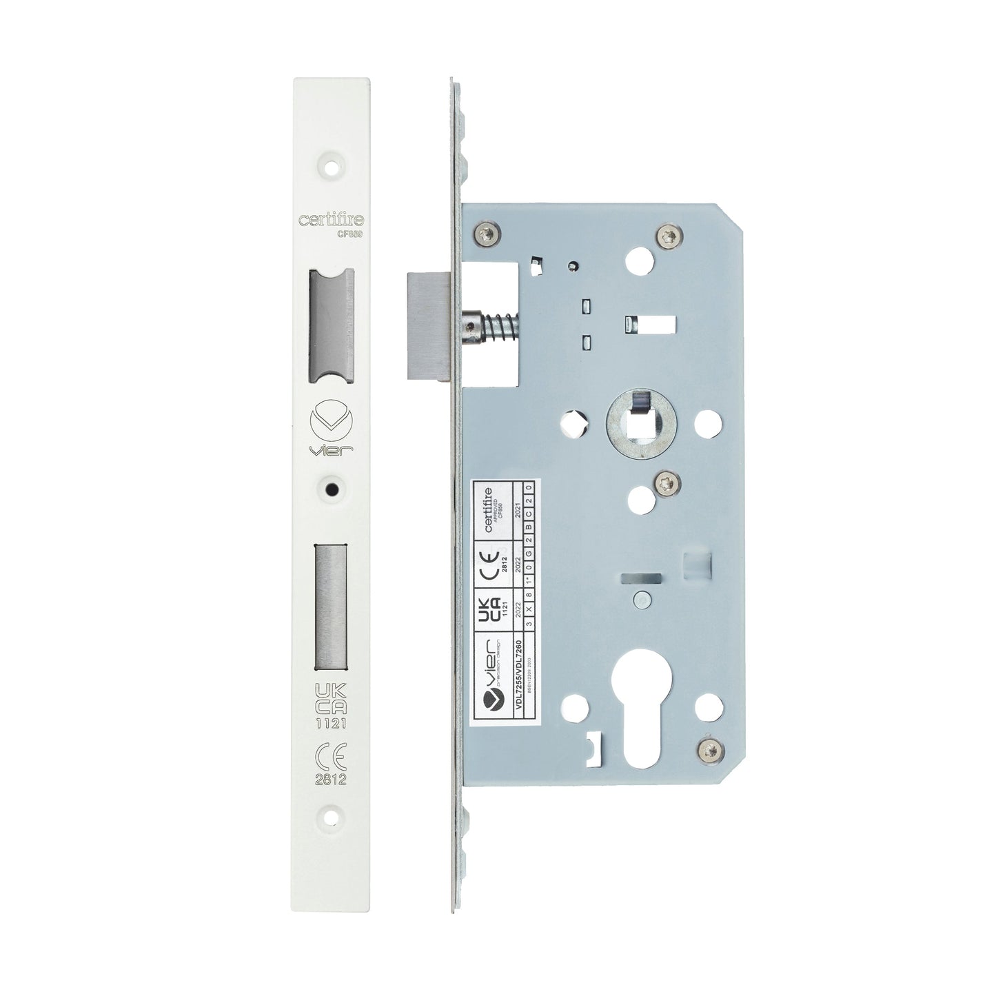 Din Euro Sashlock - Backset 55mm - 2 Pc Forend - Square