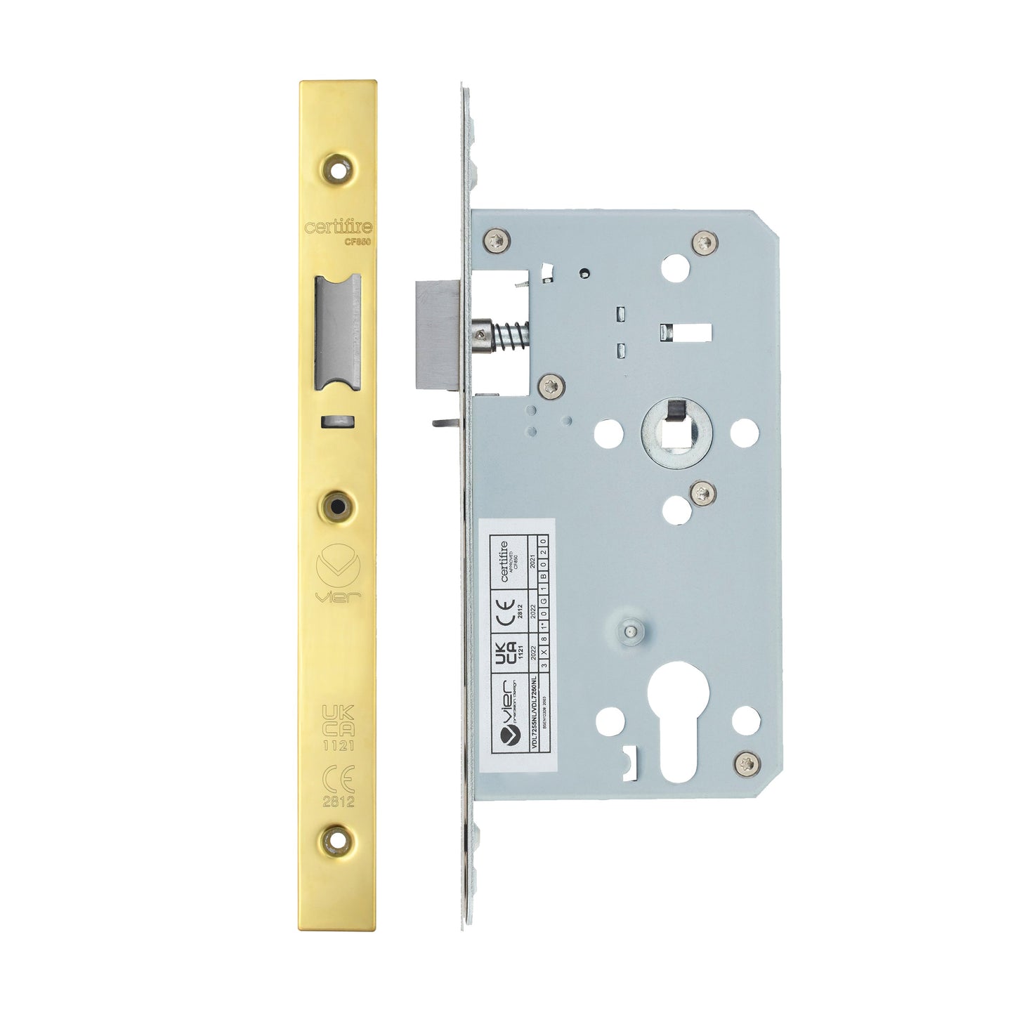 Din Nightlatch - Backset  60mm - 2 Pc Forend - Square