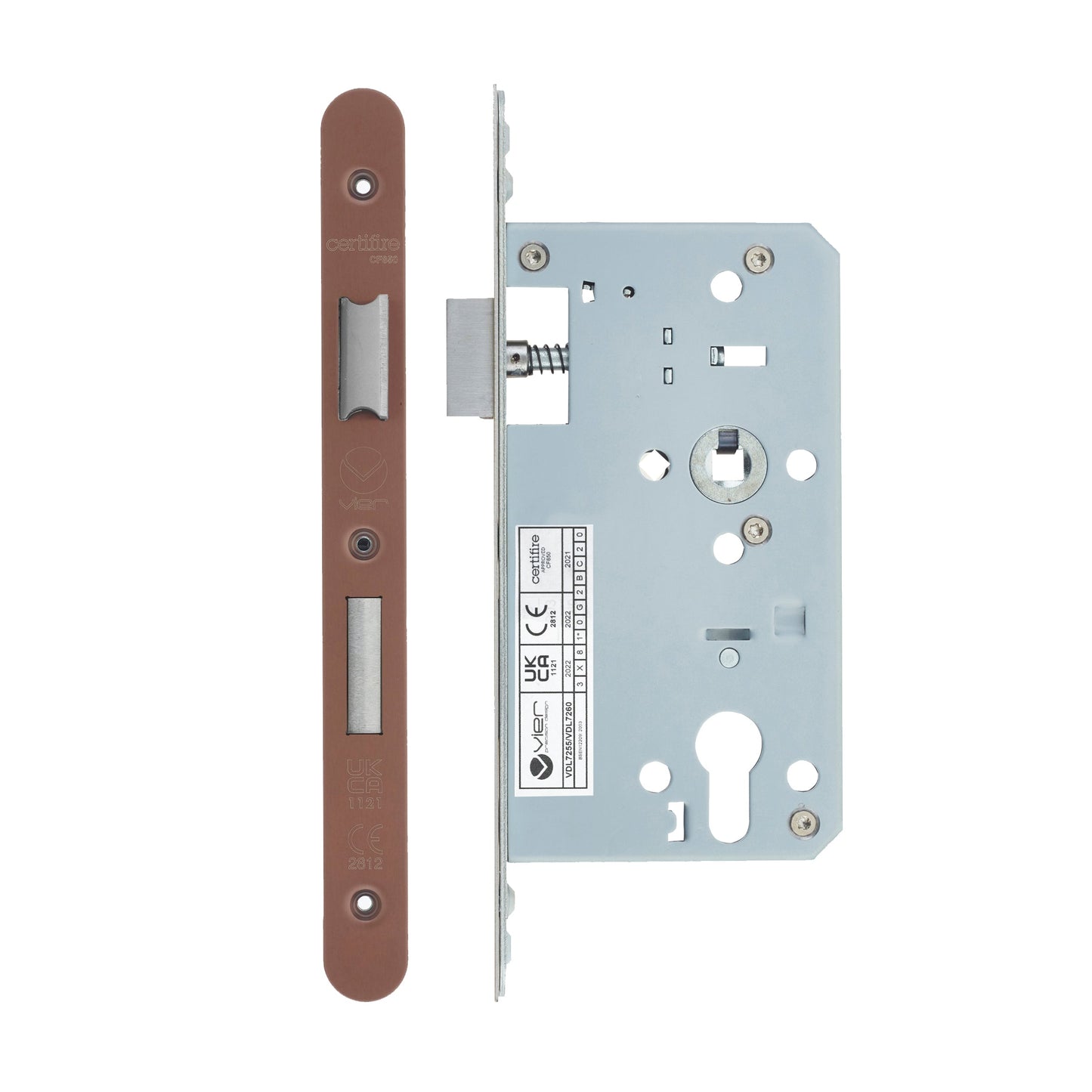 Din Euro Sashlock- Backset 60mm - 2 Pc Forend - Radius