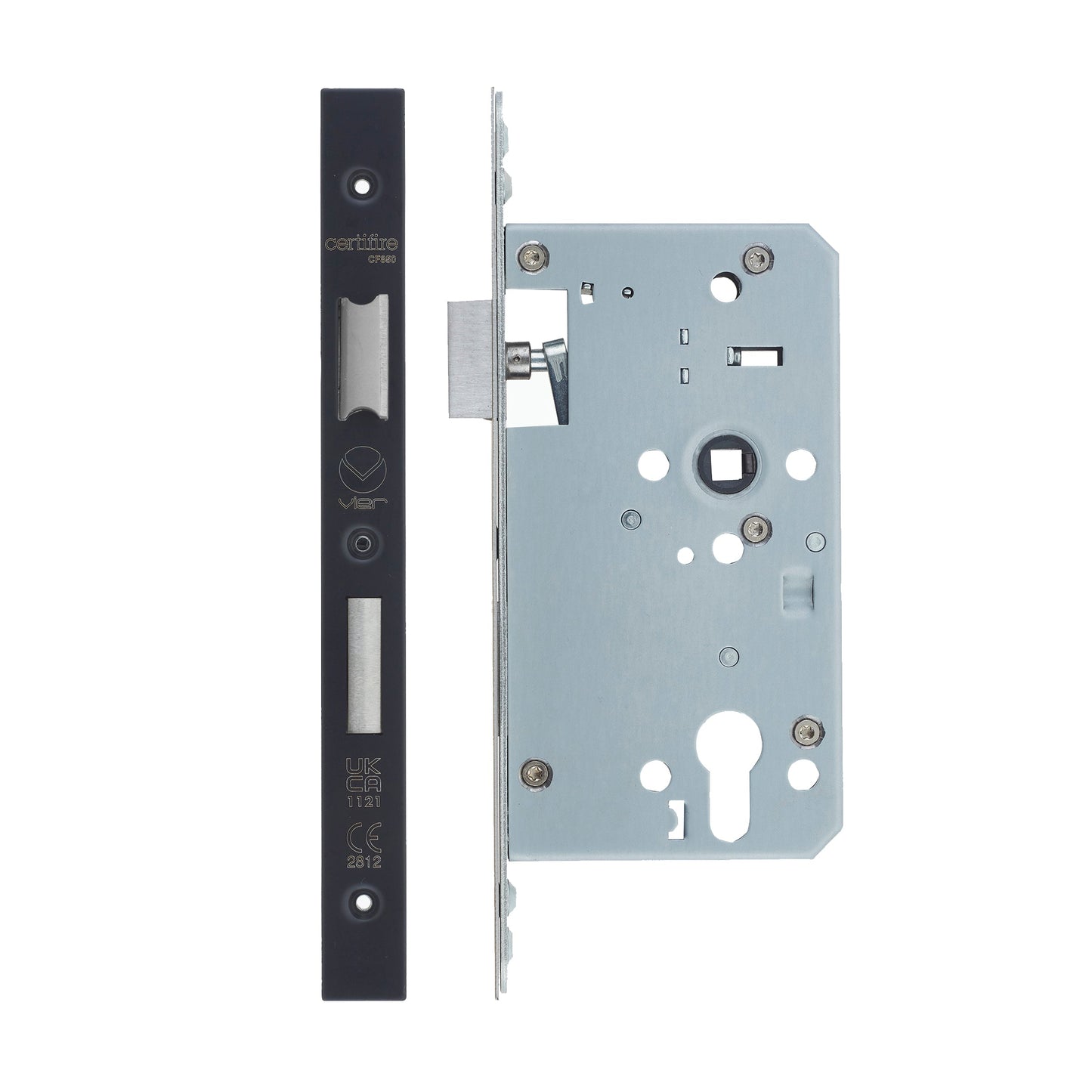 Din Euro Sashlock- Backset  60mm - 2 Pc Forend - Square - Single Throw