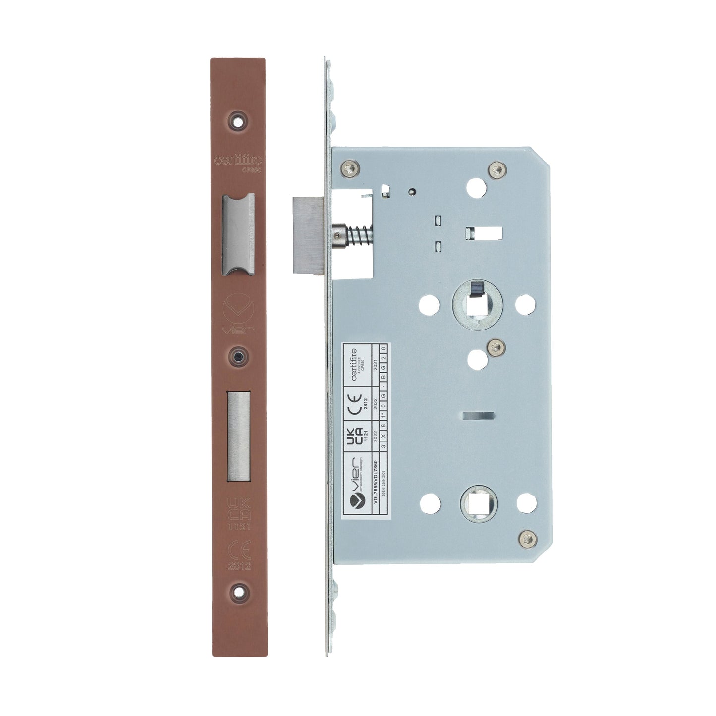 Din Bathroom- Backset 60mm - 2 Pc Forend - Square