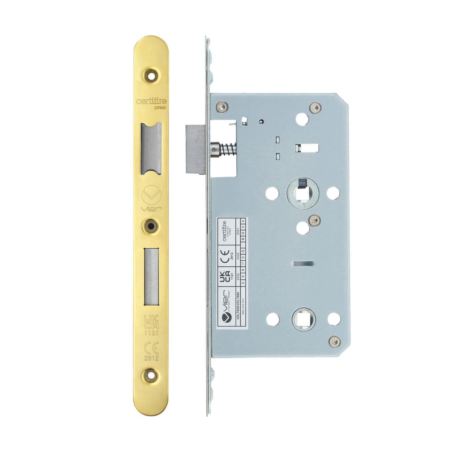 Din Bathroom- Backset  60mm - 2 Pc Forend - Radius