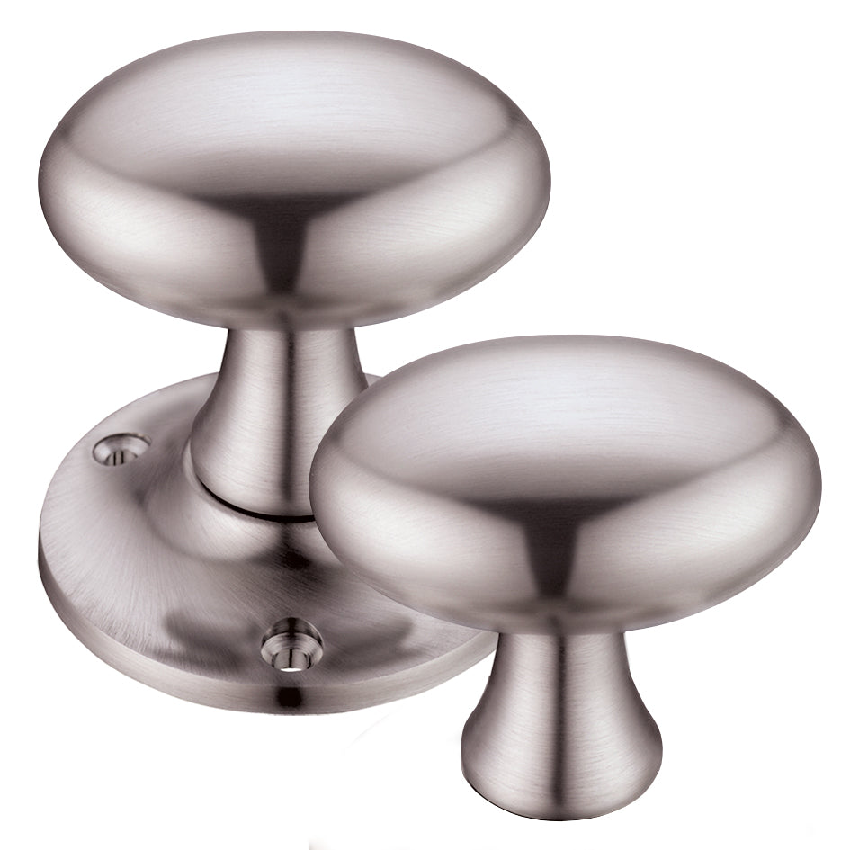 Oval Mortice Knob Furniture - 60mm Rose Diameter