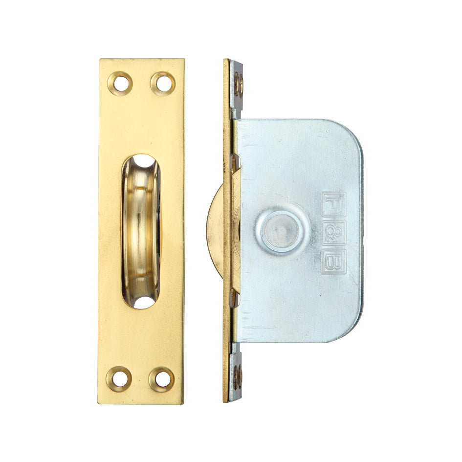 Brass Ball Bearing Pulleys - 2 1/4" Square Forend