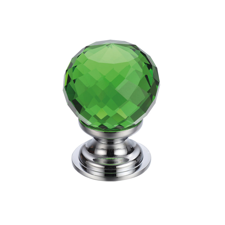 Glass Ball Cabinet Knob - Facetted 30mm