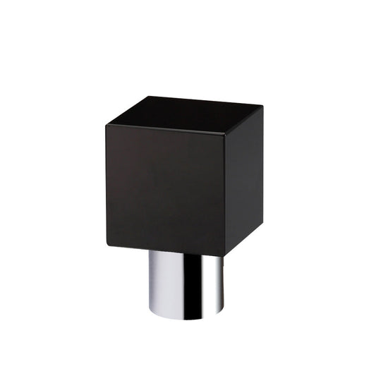 Cube Cupboard Knob - Black 30mm dia