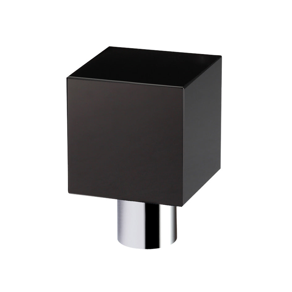 Cube Cupboard Knob - Black 30mm dia