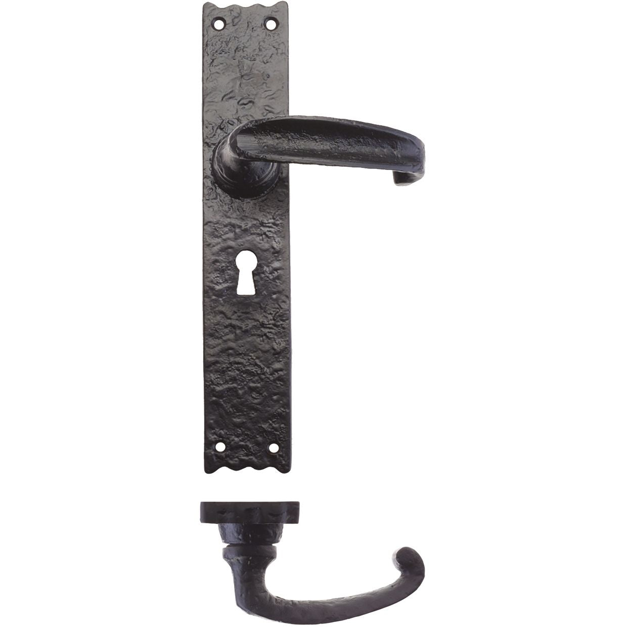 Traditional Lever on Lock Long Backplate - 10"