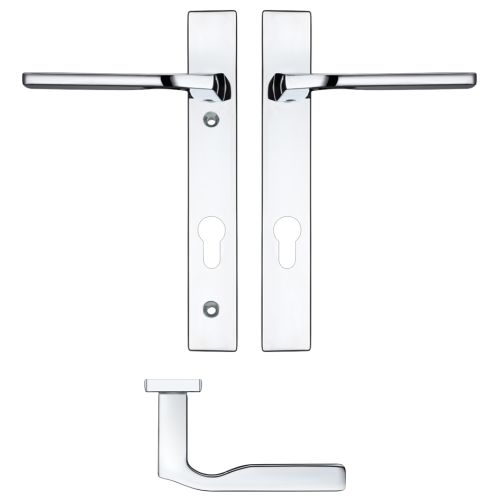 Vela Lever Euro Lock (92mm c/c) On Narrow Backplate - 220x32mm