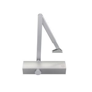 Size 2-5 Door Closer c/w Back Check & Delayed Action - Silver Flat Arm and Body (P.A Bracket Inc) - No Cover