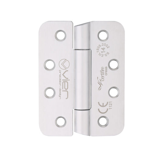 Grade 14 Concealed Bearing Hinge Stainless Steel Radius - Grade 201 - 102 x 76 x 3mm - Hospital Tip