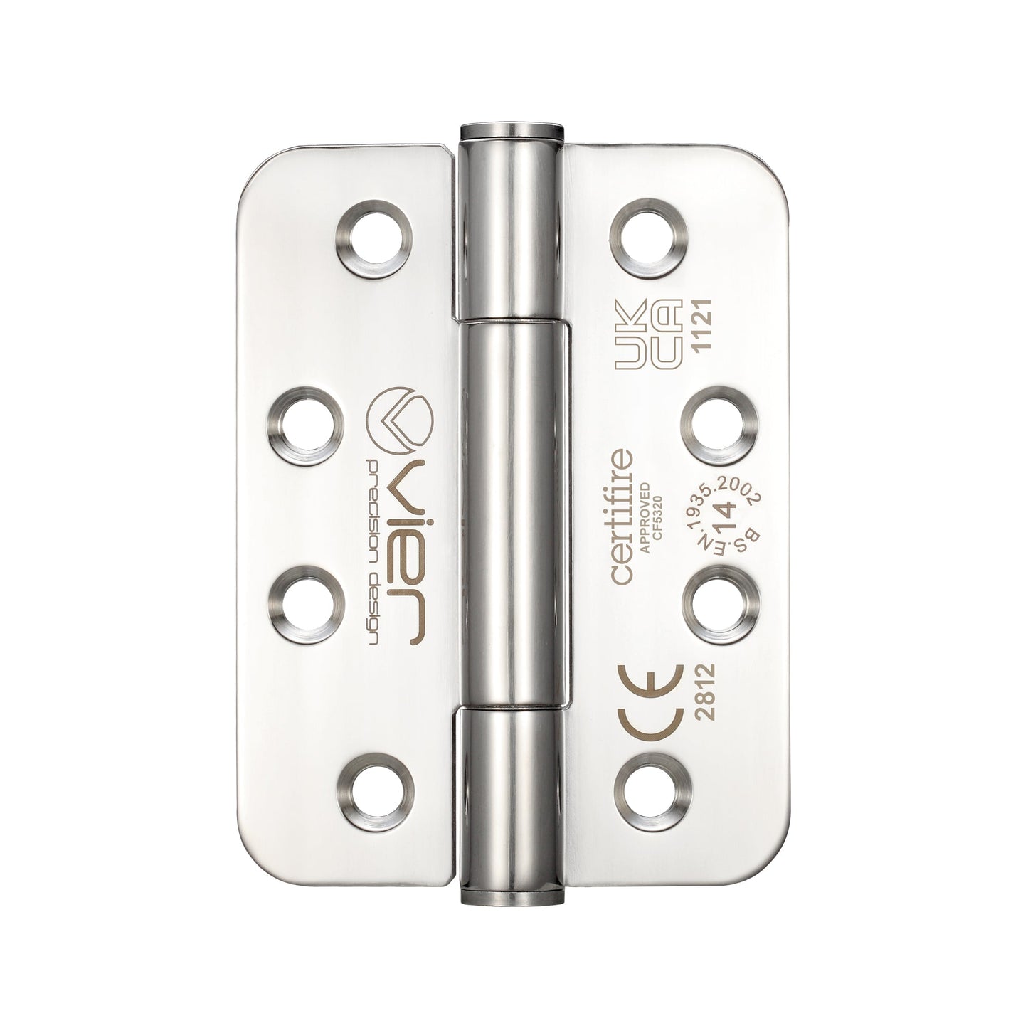 Grade 14 Concealed Bearing Hinge Stainless Steel Radius - Grade 201 - 102 x 76 x 3mm