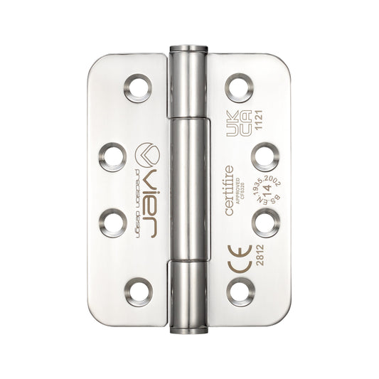 Grade 14 Concealed Bearing Hinge Stainless Steel Radius - Grade 201 - 102 x 76 x 3mm