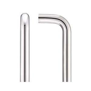 19mm D Pull Handle - 600mm Centers - Grade 304 - Bolt Through Fixings