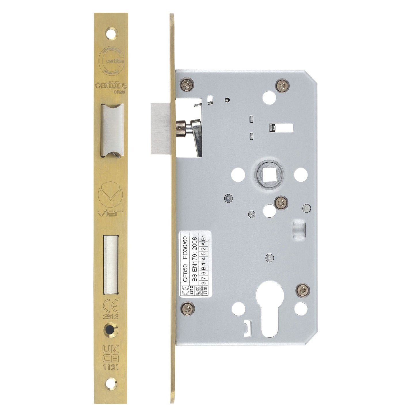 Mortice Escape Sashlock - 72mm Centres, 60mm Backset - Square Forend
