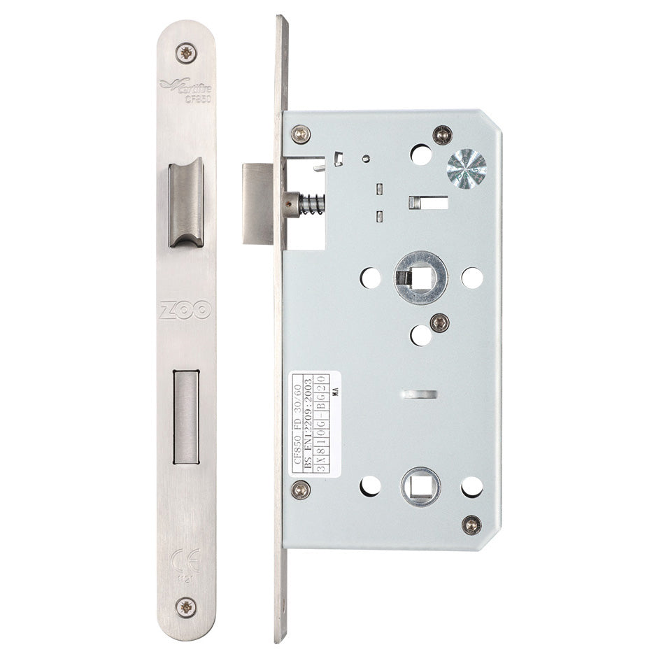 DIN Bathroom Lock - 78mm c/c Backset 55mm