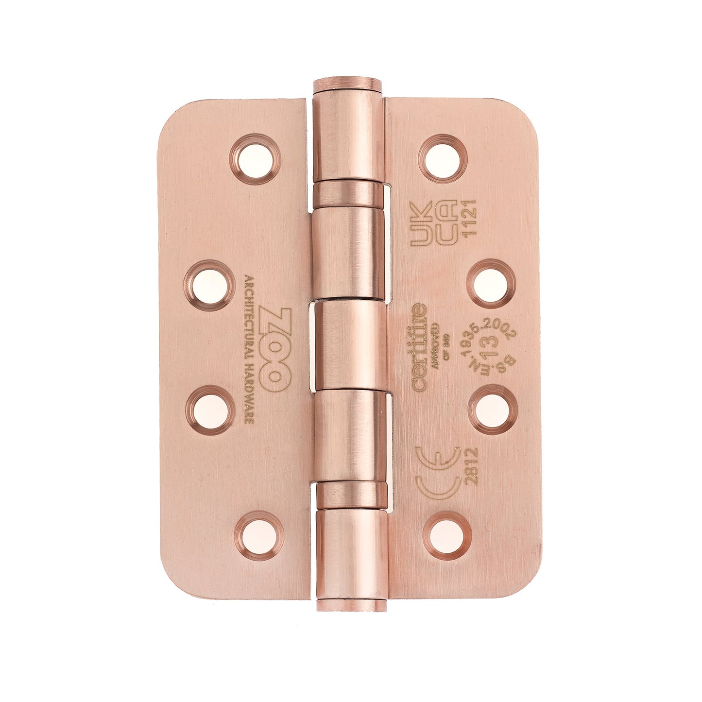 Grade 13 Hinges - Ball Bearing 102mm x 76mm x 3mm Pair And a Half Radius Corner
