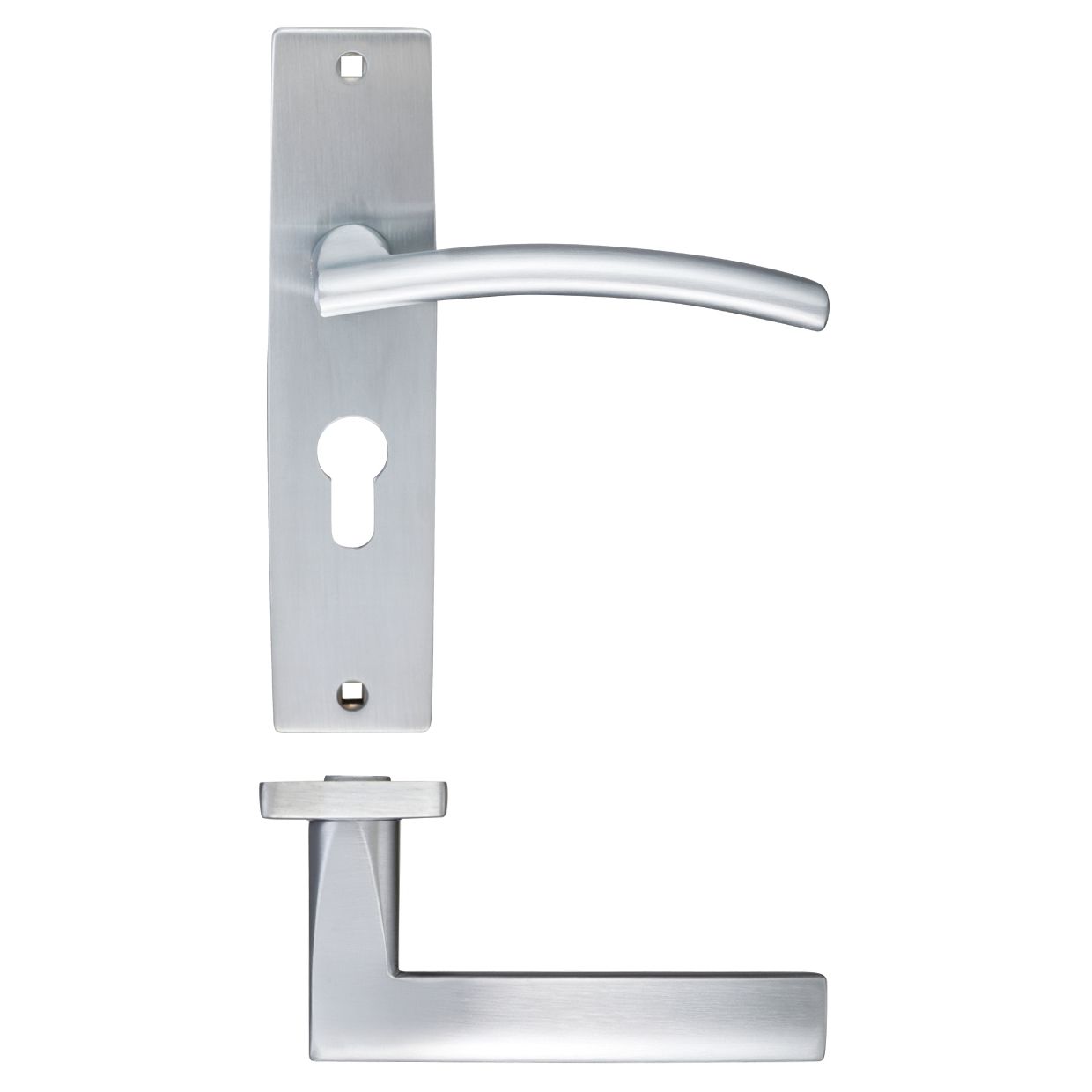 Amalfi Lever Euro Lock (47.5mm c/c) On Backplate - 180x43mm