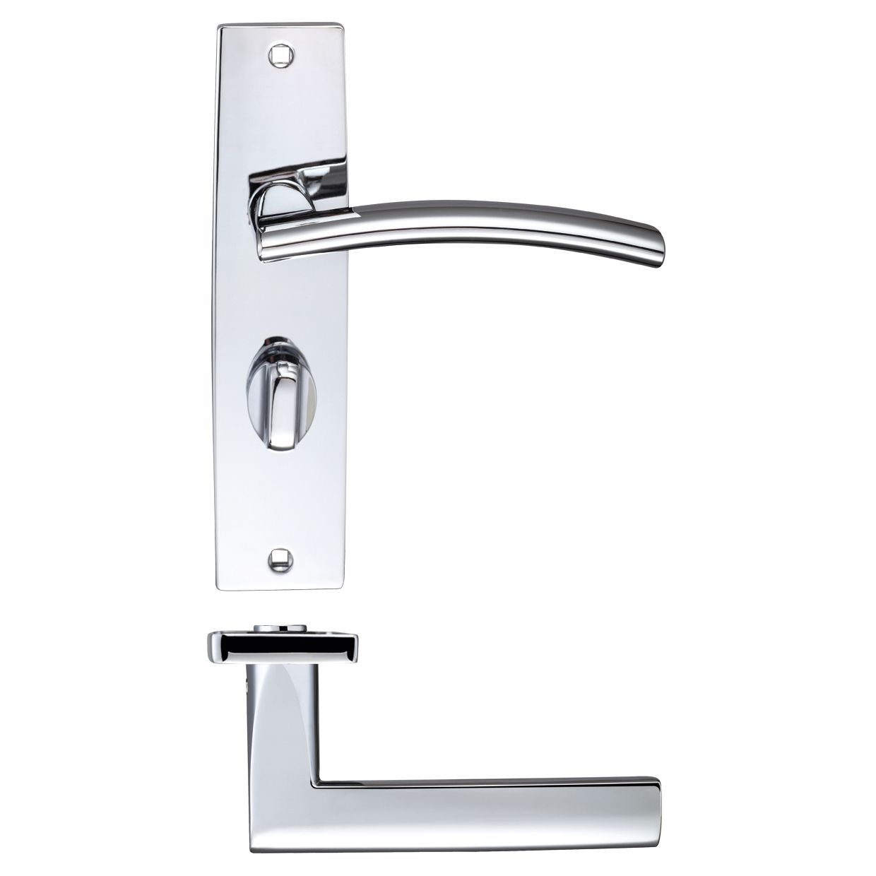 Amalfi Lever Bathroom (57mm c/c) On Backplate - 180x43mm