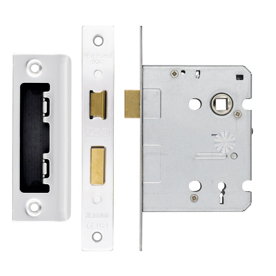 3 Lever Mortice Sashlock, 76mm - 57mm Centres, Square