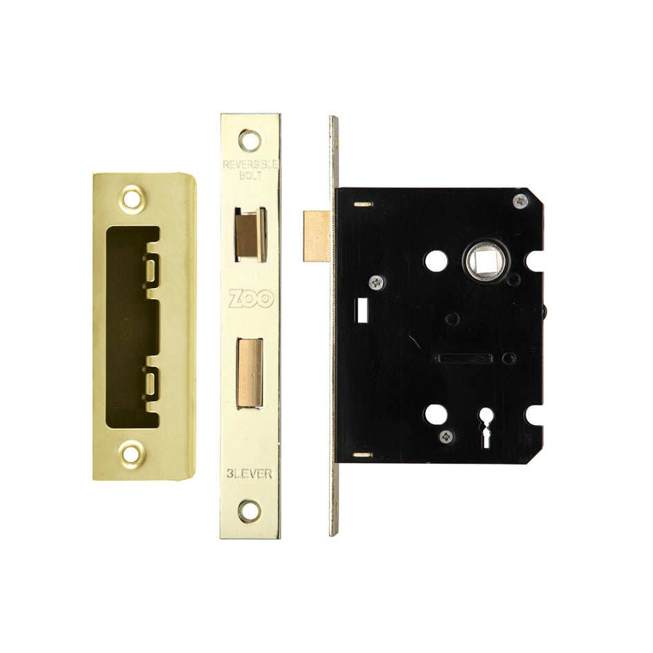 3 Lever Mortice Sashlock, 76mm - 57mm Centres, Square