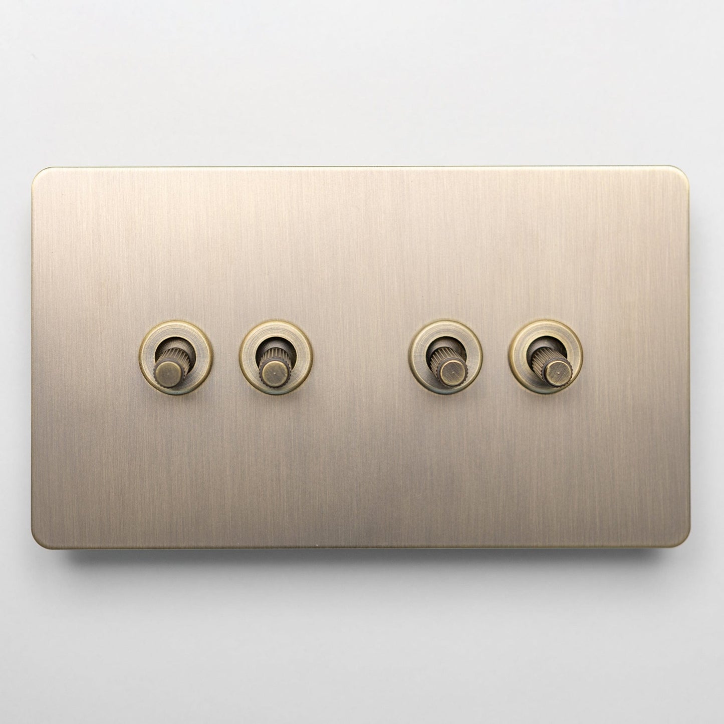 Antique Brass Switches and Sockets - Straight Knurled Design
