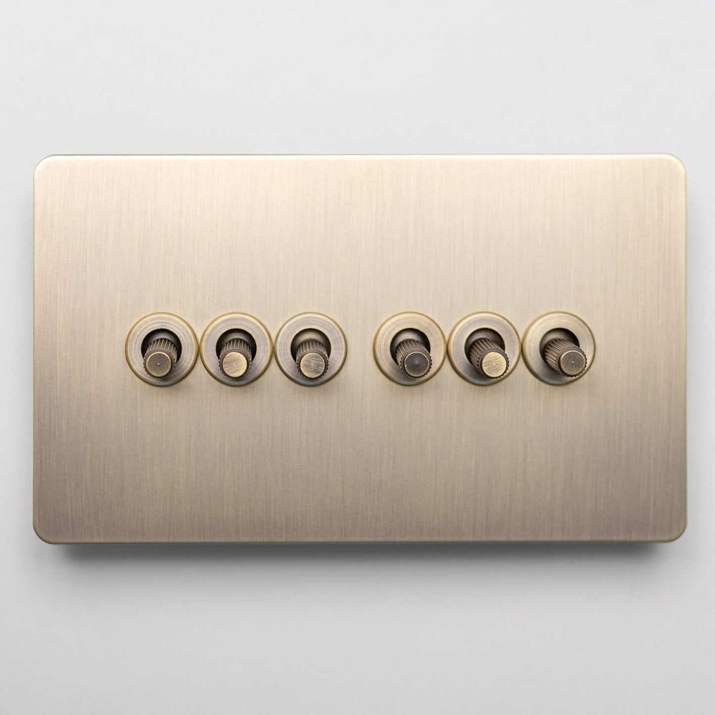 Antique Brass Switches and Sockets - Straight Knurled Design