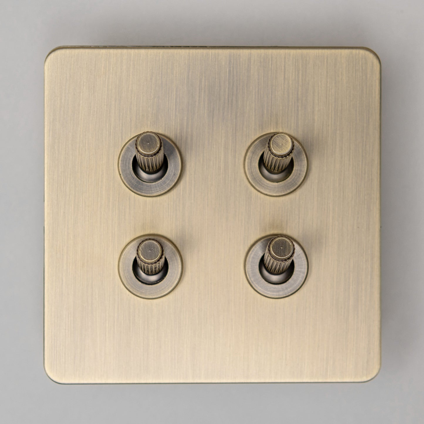 Antique Brass Switches and Sockets - Straight Knurled Design