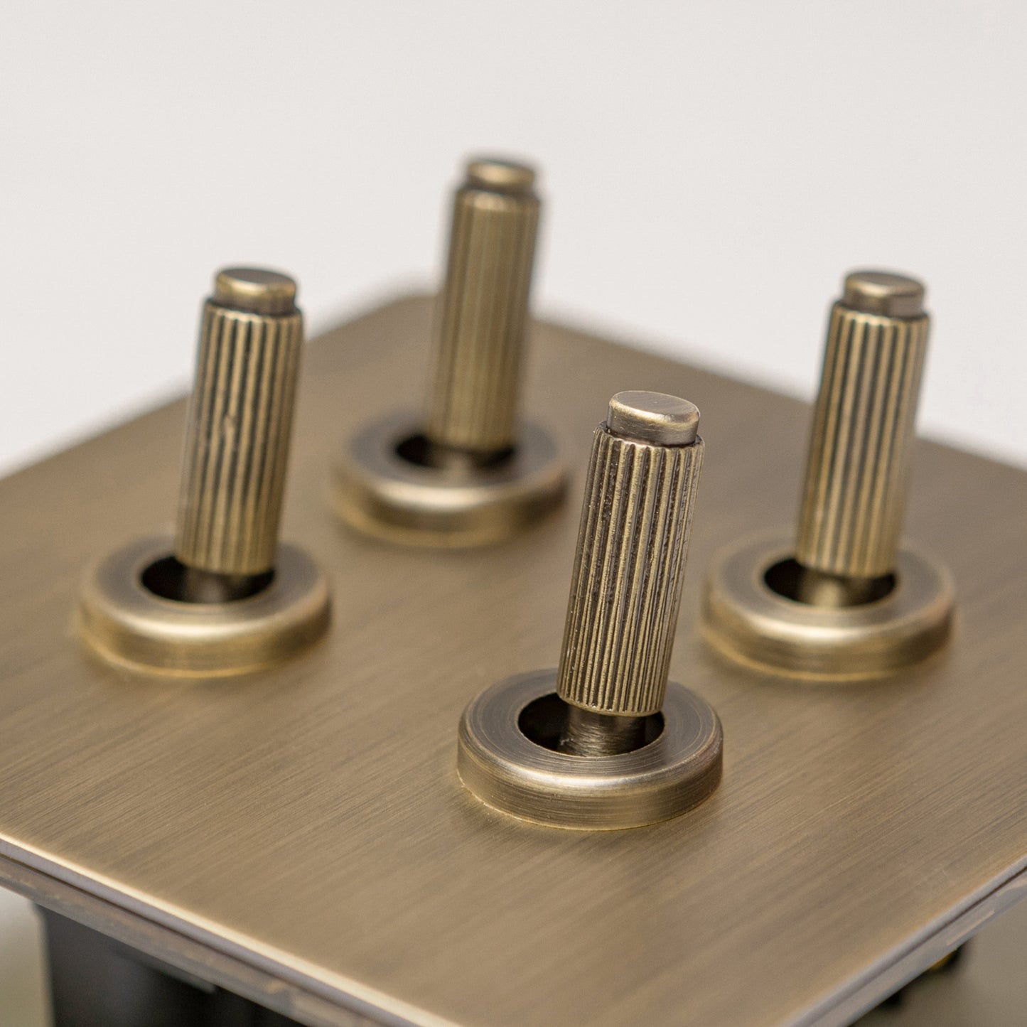 Antique Brass Switches and Sockets - Straight Knurled Design