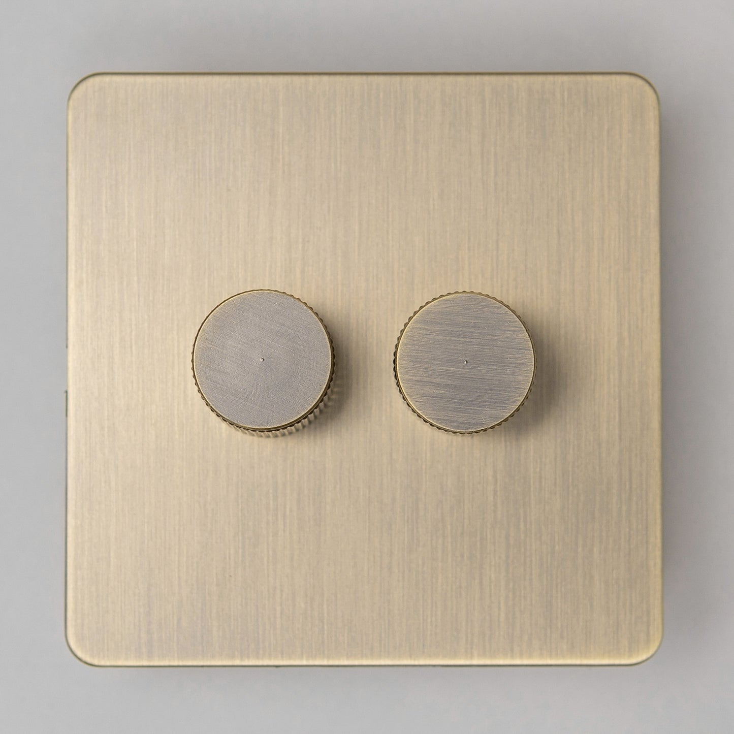 Antique Brass Switches and Sockets - Straight Knurled Design