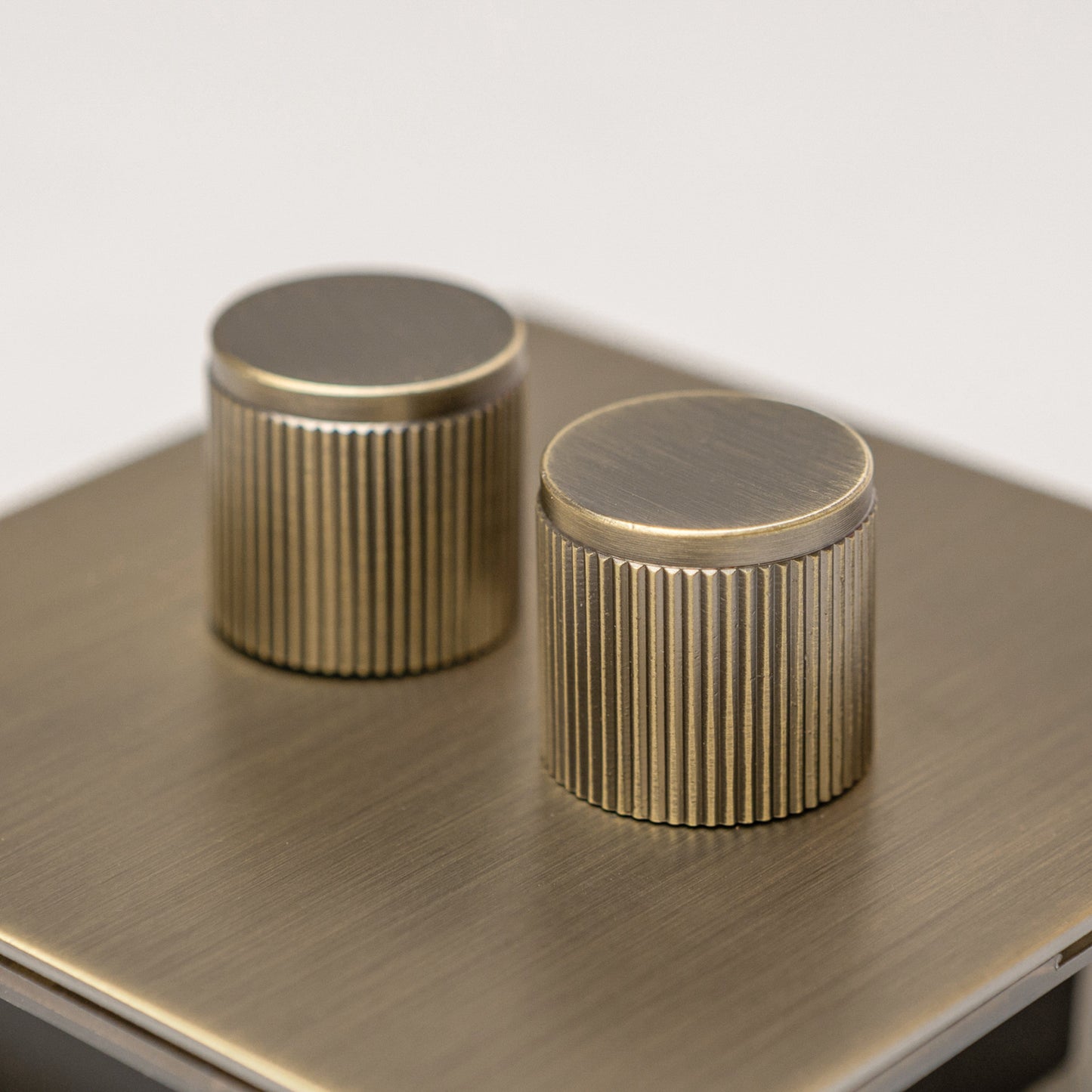 Antique Brass Switches and Sockets - Straight Knurled Design