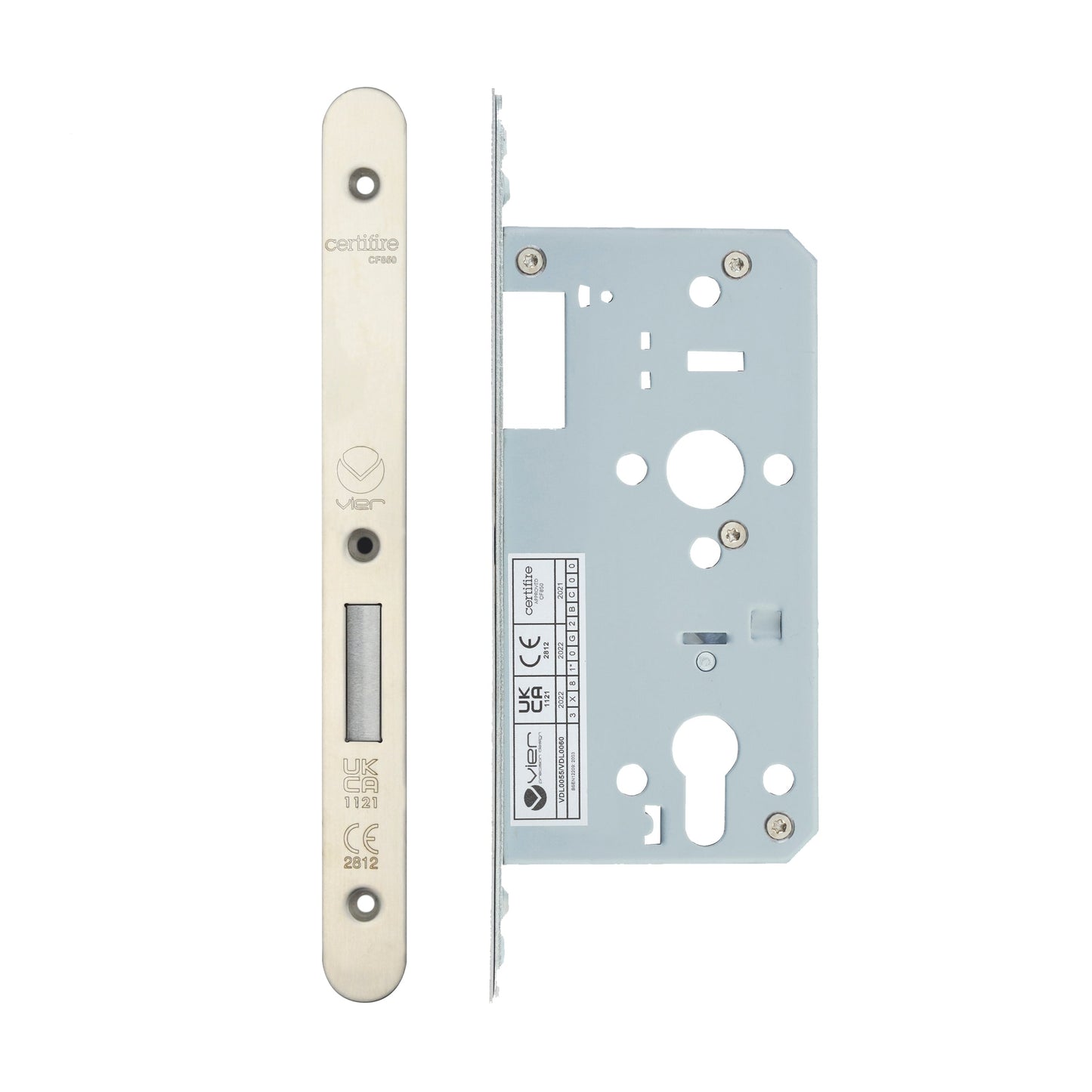 Din Euro Deadlock- Backset  55mm - 2 Pc Forend - Radius