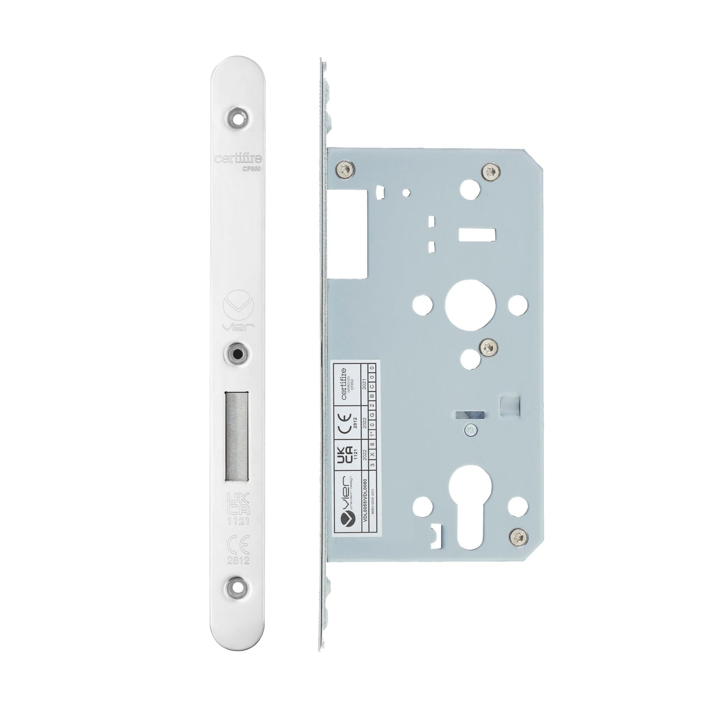 Din Euro Deadlock- Backset  60mm - 2 Pc Forend - Radius