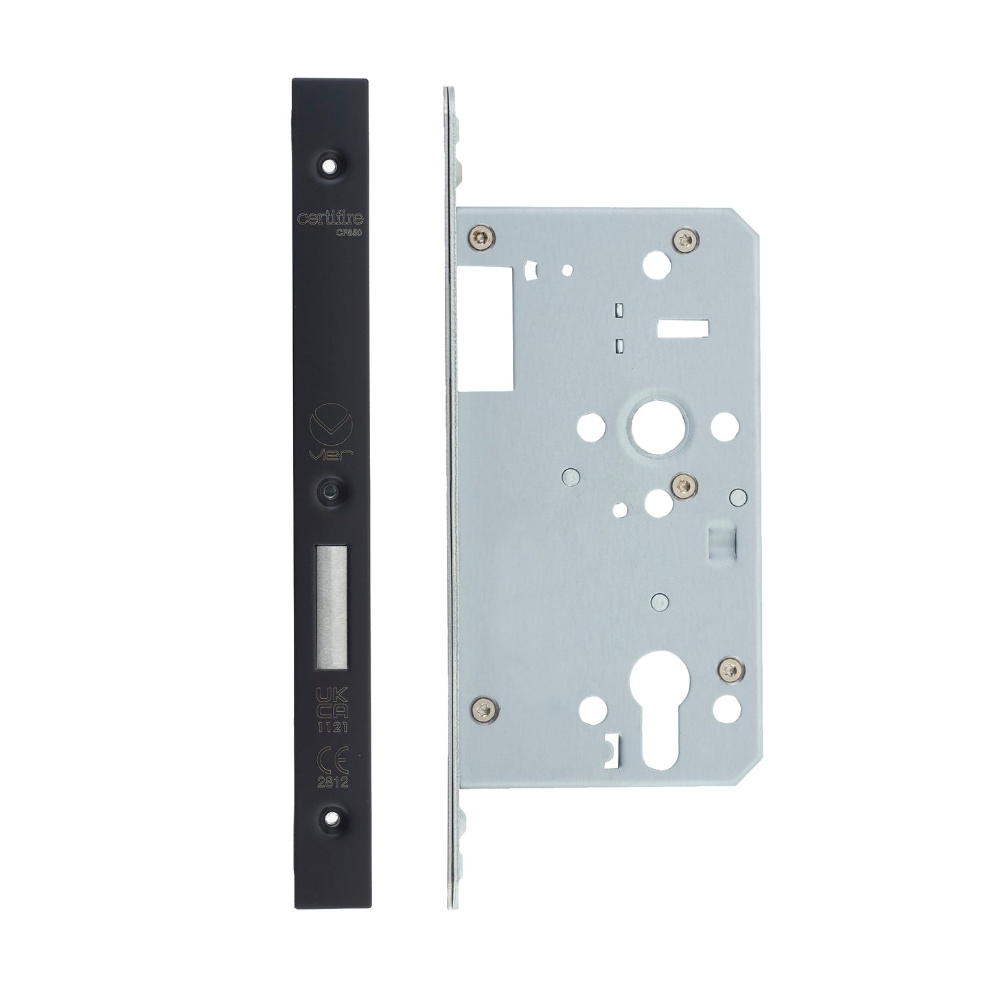 Din Euro Deadlock - Backset 60mm - 2 Pc Forend - Square - Single Throw
