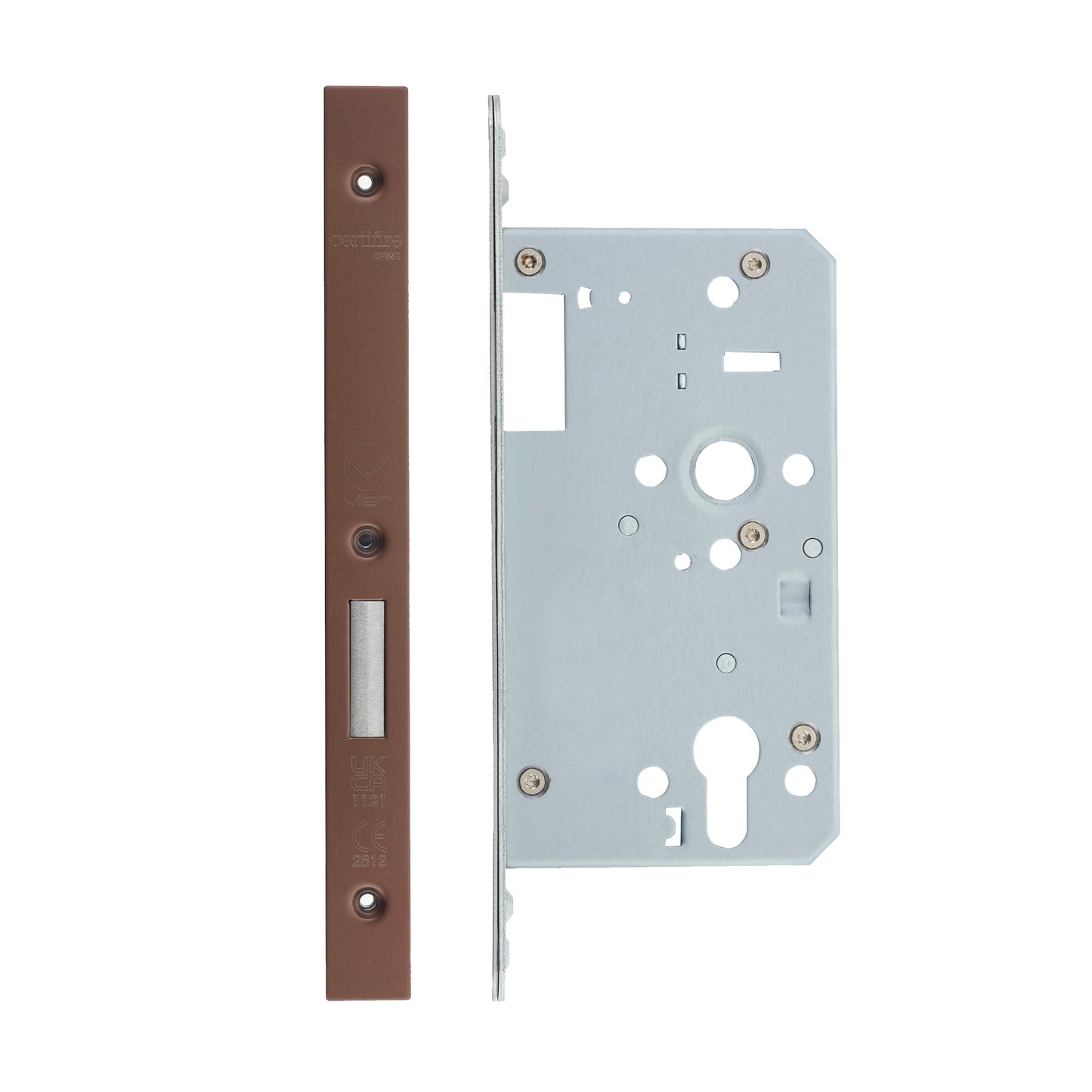 Din Euro Deadlock - Backset 60mm - 2 Pc Forend - Square - Single Throw