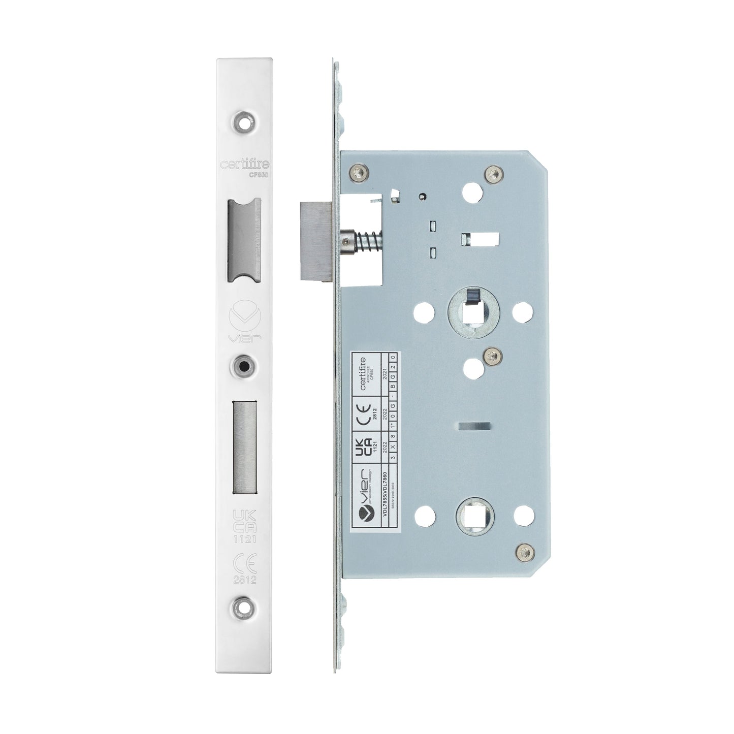 Din Bathroom- Backset  55mm - 2 Pc Forend - Square