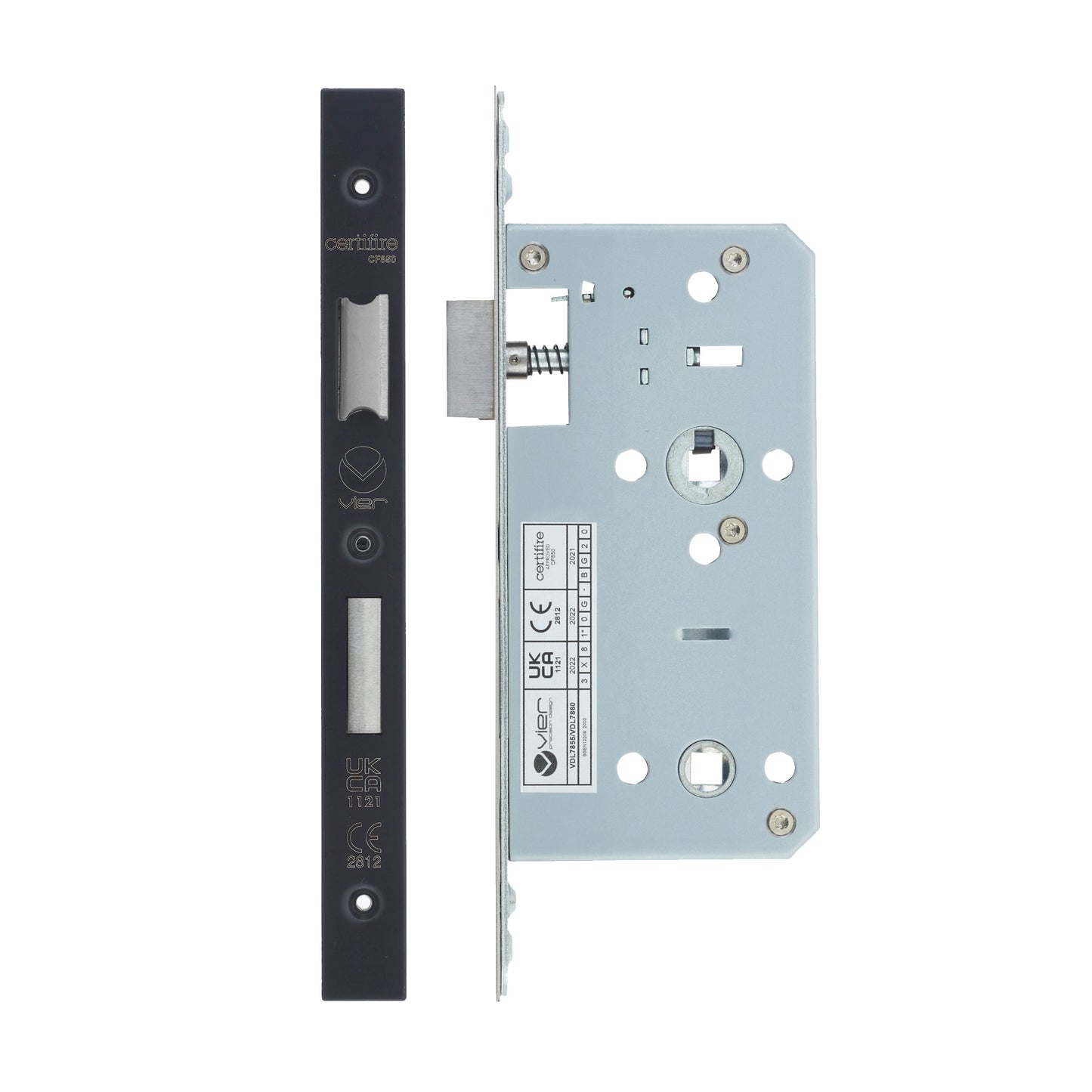 Din Bathroom- Backset  55mm - 2 Pc Forend - Square