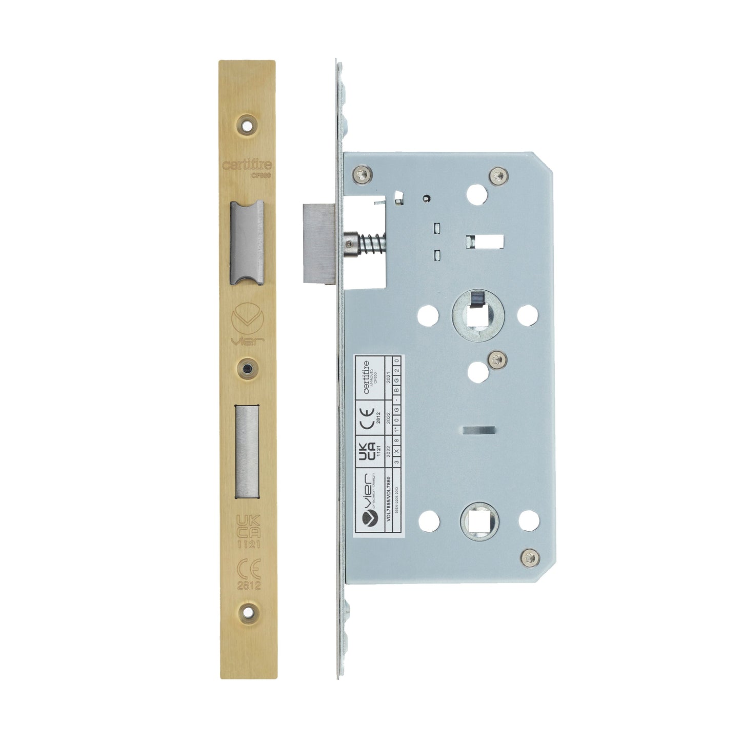 Din Bathroom- Backset  55mm - 2 Pc Forend - Square