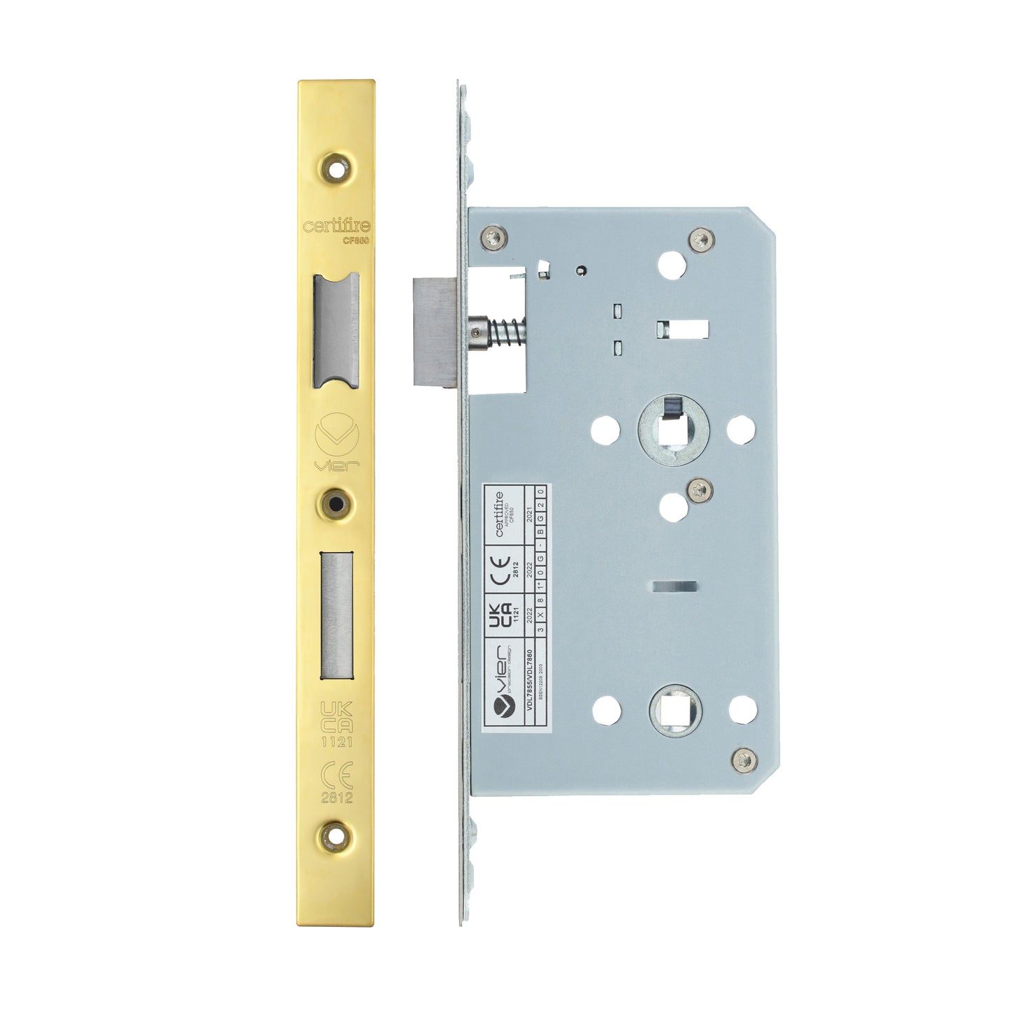 Din Bathroom- Backset 60mm - 2 Pc Forend - Square