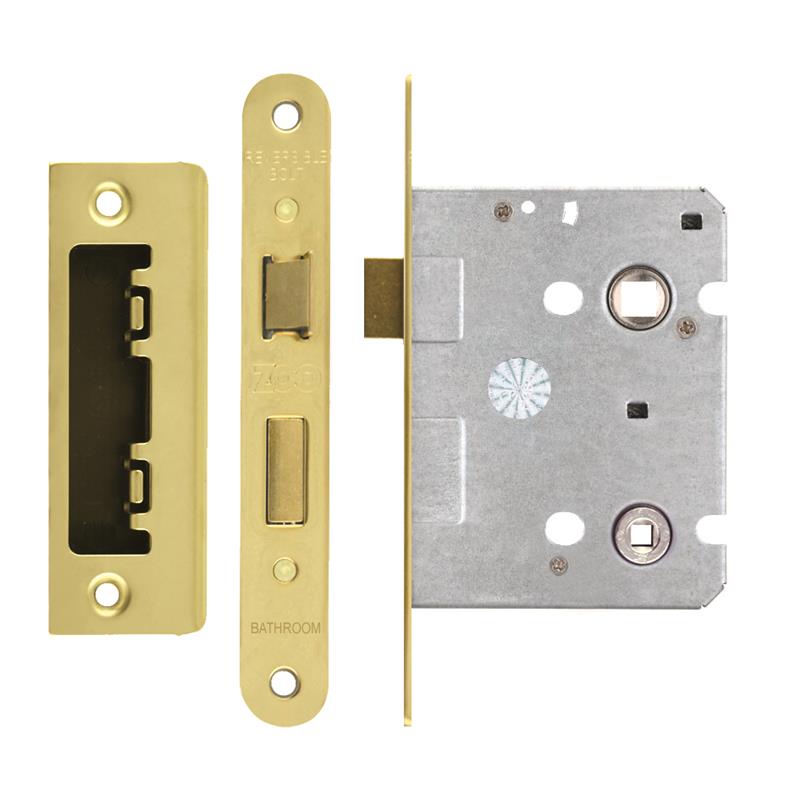 Mortice Bathroom Lock, 76mm - 57mm Centres, Radius
